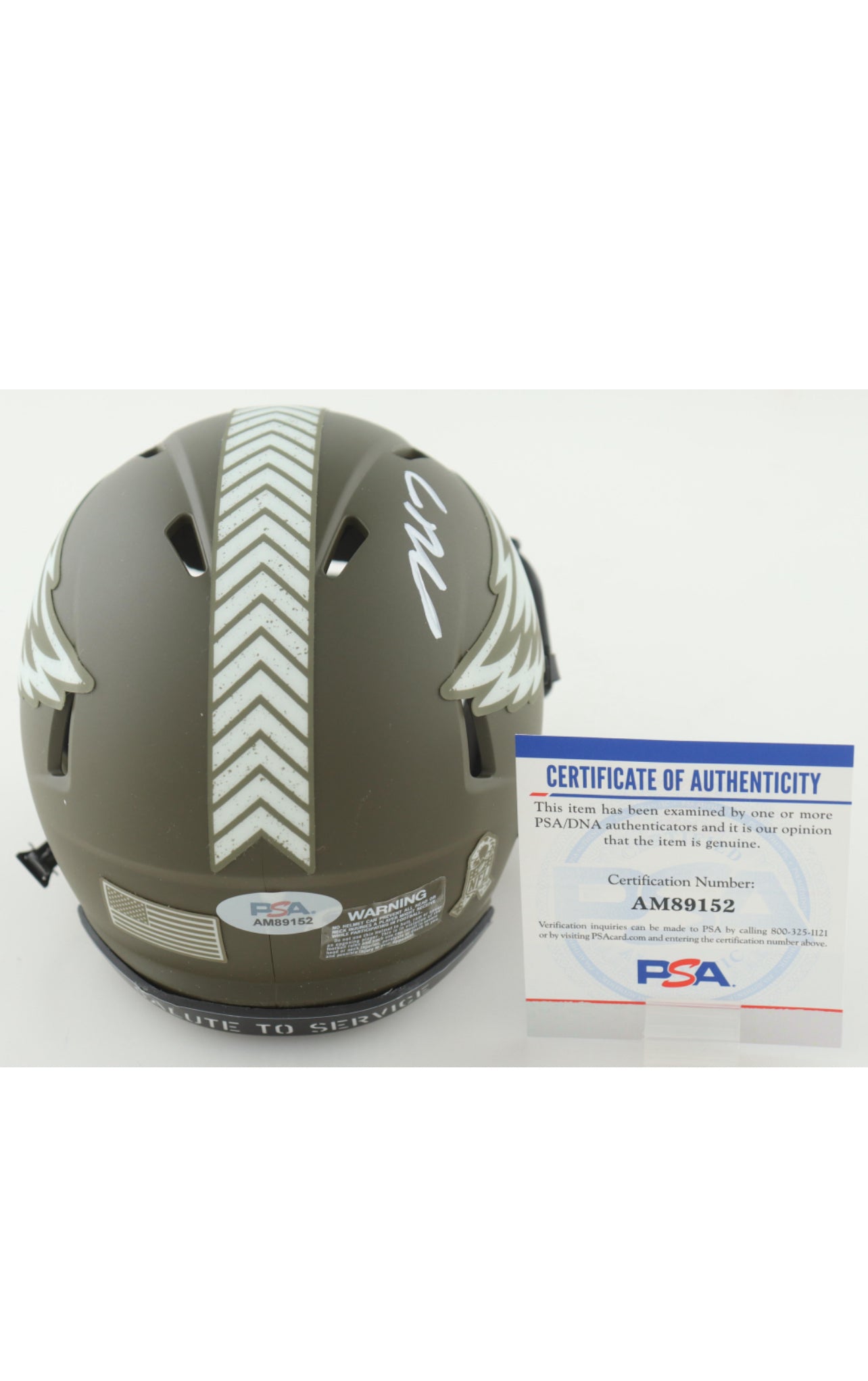 Michael Vick Signed Eagles Salute to Service Alternate Speed Mini Helmet (PSA)