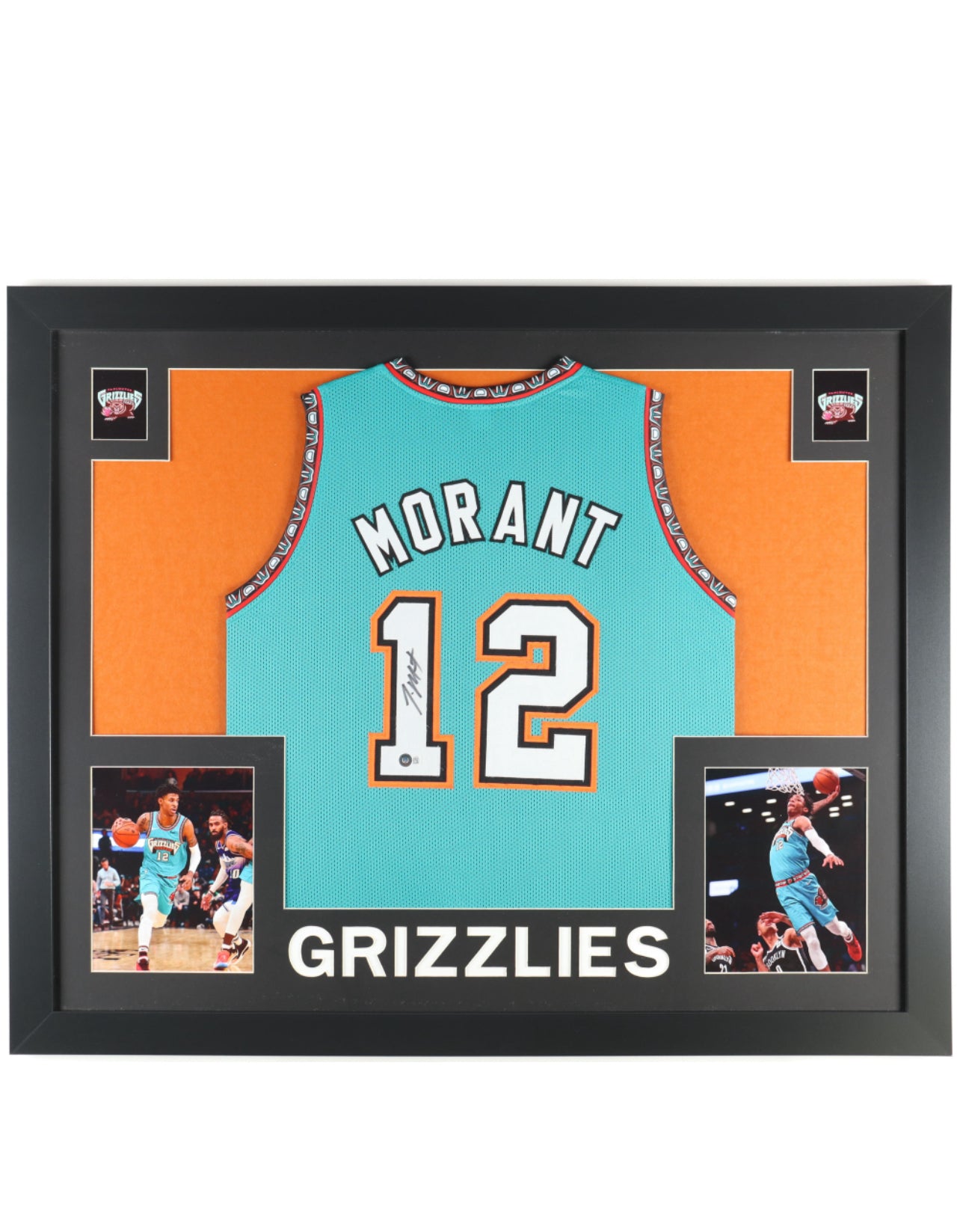 Ja Morant Signed Custom Framed Jersey Display (Beckett)