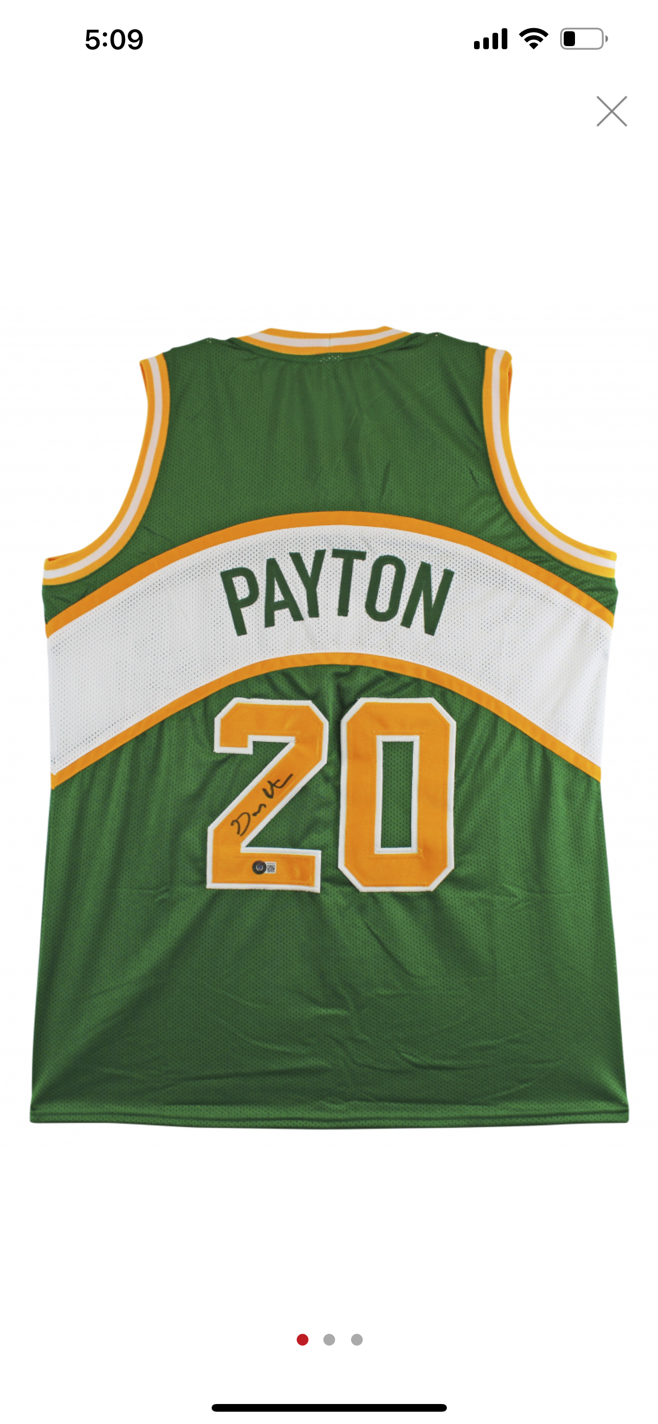 Gary Payton Signed Jersey (Beckett)
